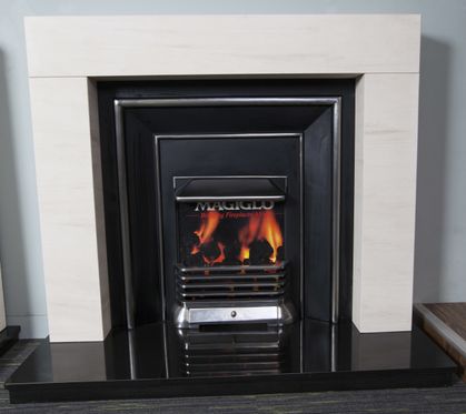 Cube Limestone Fireplace