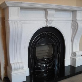 Hand carved marble fireplace - Majestic