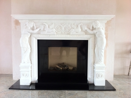 Marble fireplace with Dik Geurts GAS Stove