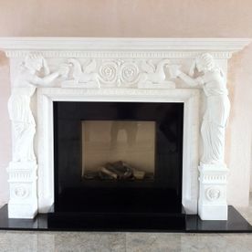 Marble fireplace with Dik Geurts GAS Stove