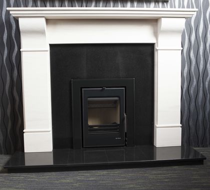 Belvedere, Hand Carved Limestone Fireplace